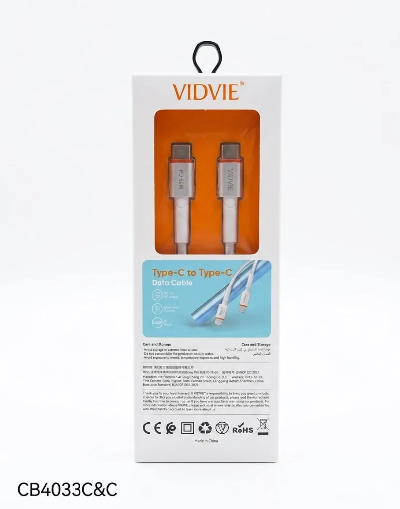VIDVIE CABLE CB4033C&C TYPE-C TO TYBE-C WHITE-1.webp