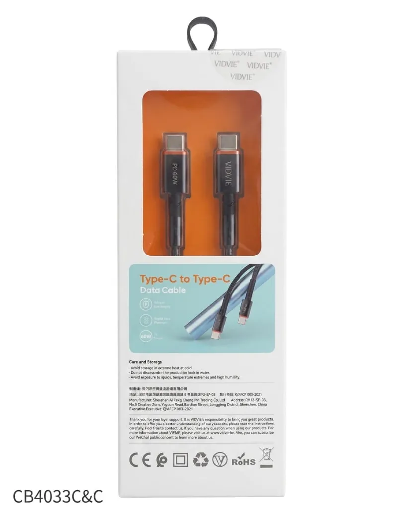 VIDVIE CABLE CB4033C&C TYPE-C TO TYBE-C BLACK-1.webp