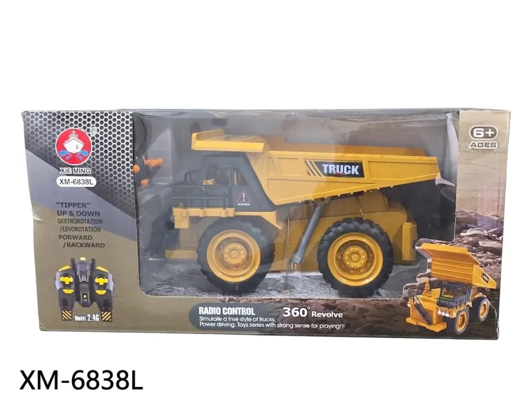 Remote Control Dump Truck with Lights & Sound - 360° Rotation XM-6838L