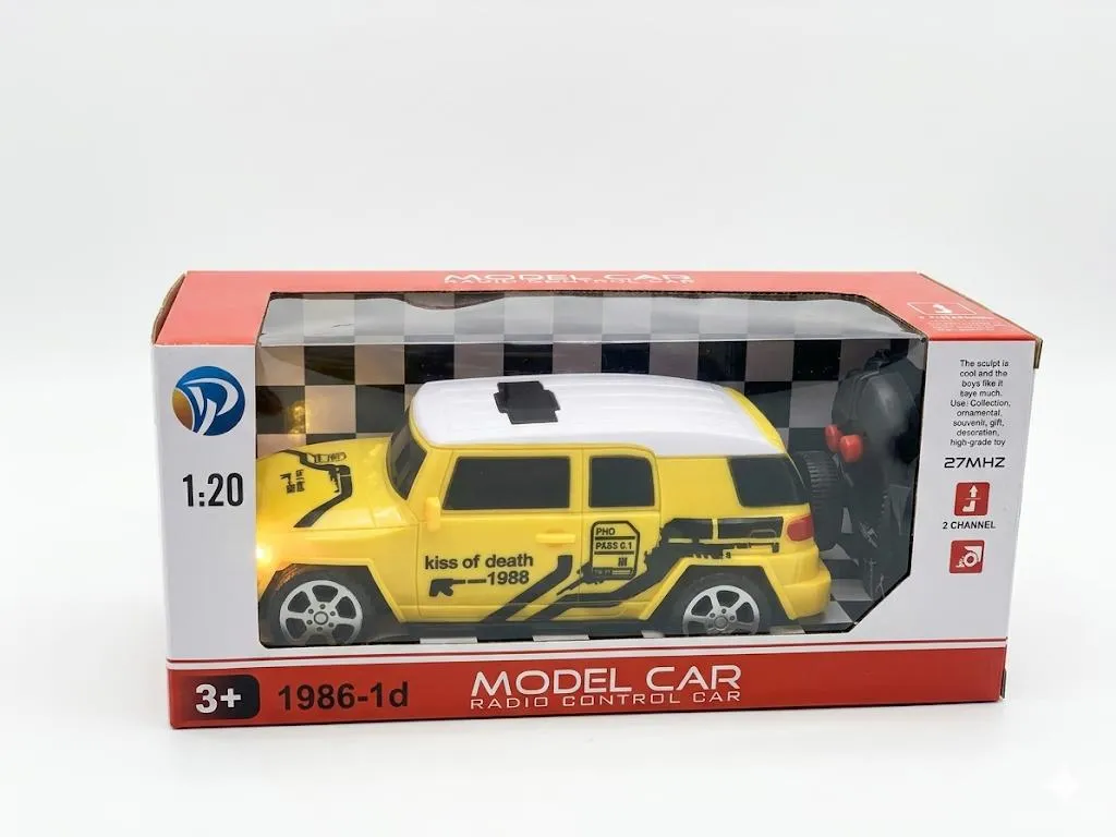 TURBO RACER REMOTE CONTROL CAR 1986-1D YELLOW