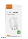 VIDVIE 20W Wall Charger – PLB148 with Type-C & USB Ports, Includes iPhone Cable