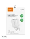 VIDVIE 65W Wall Charger – PLB162 with 2 Type-C & USB Ports, Includes Type-C Cable