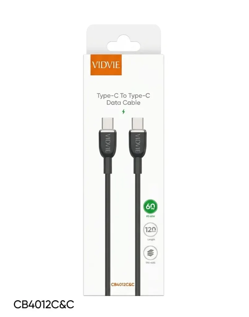 VIDVIE CABLE CB4012C&C TYPE-C TO TYBE-C BLACK