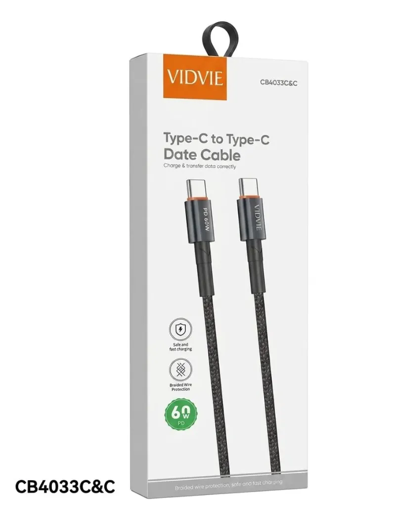 VIDVIE CABLE CB4033C&C TYPE-C TO TYBE-C BLACK