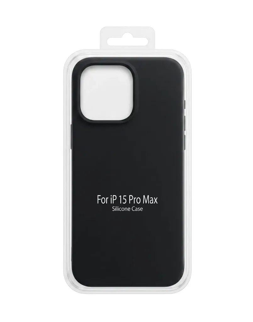 I PHONE 15 PRO MAX SILICONE CASE  COLOR BLACK