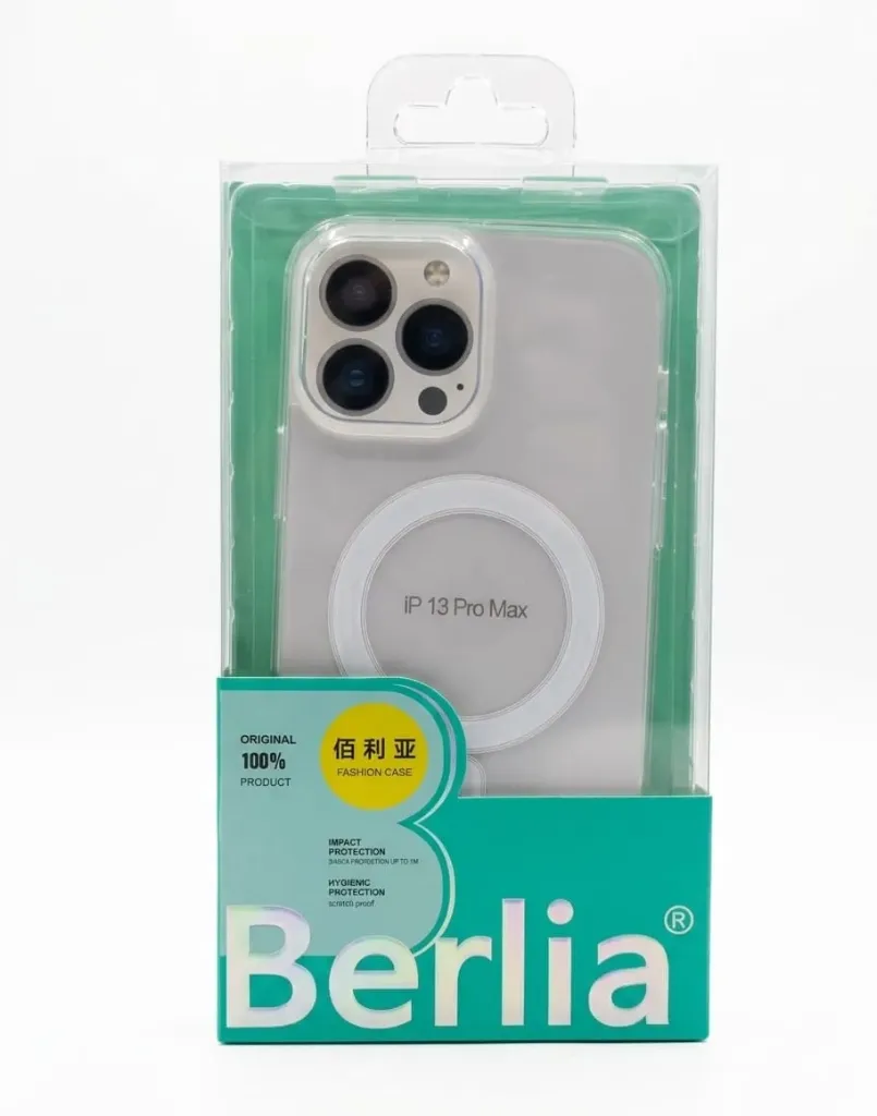 I PHONE 13 PRO MAX SILICONE BERLIA CLEAR CASE WIRELESS