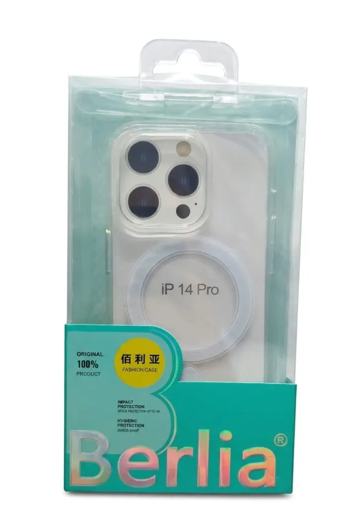 I PHONE 14 PRO SILICONE BERLIA CLEAR CASE WIRELESS