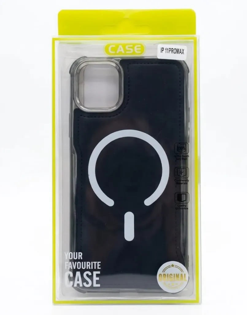I PHONE 11 PRO MAX SILICONE  CLEAR CASE WIRELESS BLACK