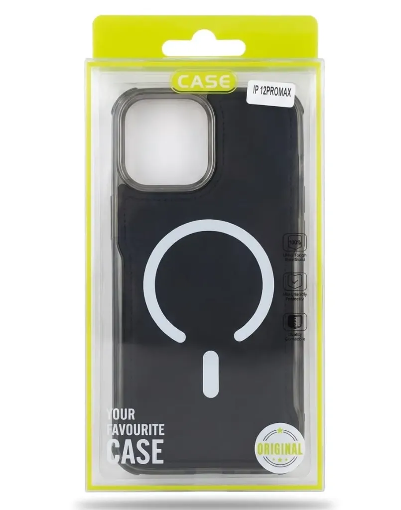 I PHONE 12 PRO MAX SILICONE  CLEAR CASE WIRELESS BLACK