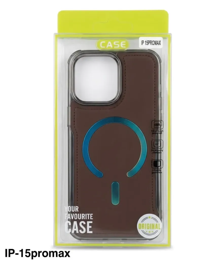 I PHONE 15 PRO MAX SILICONE  CLEAR CASE WIRELESS DARK BROWN