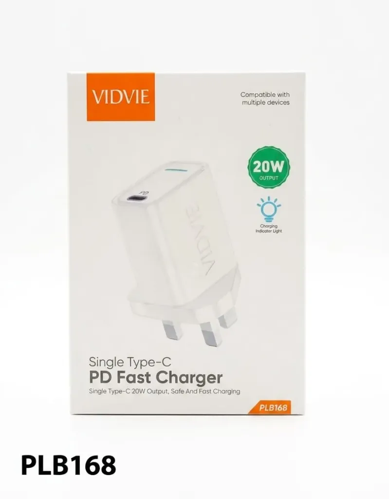 VIDVIE 20W Wall Charger PLB168 TYPE-C – Cable Not Included